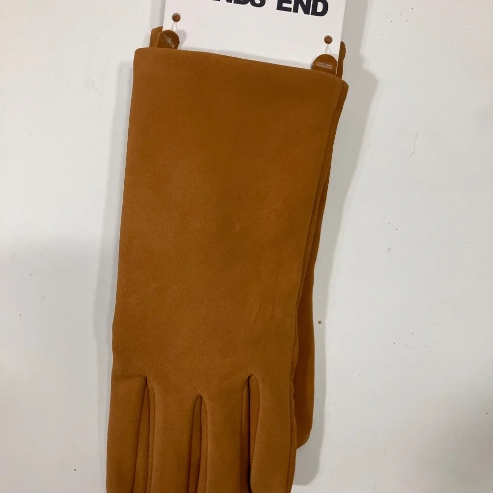 Lands’ End Suede Tech Gloves L NEW